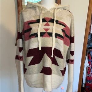 Lou & Grey Multicolor Geometric Hoodie Sweater